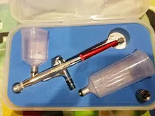 Pistola de PULVERIZACIÓN de 40CC, aerógrafo de alimentación por gravedad con doble acción, para pastel, tatuaje, pistola de pintura, aerógrafo, herramienta para uñas de 0,3mm, 20cc