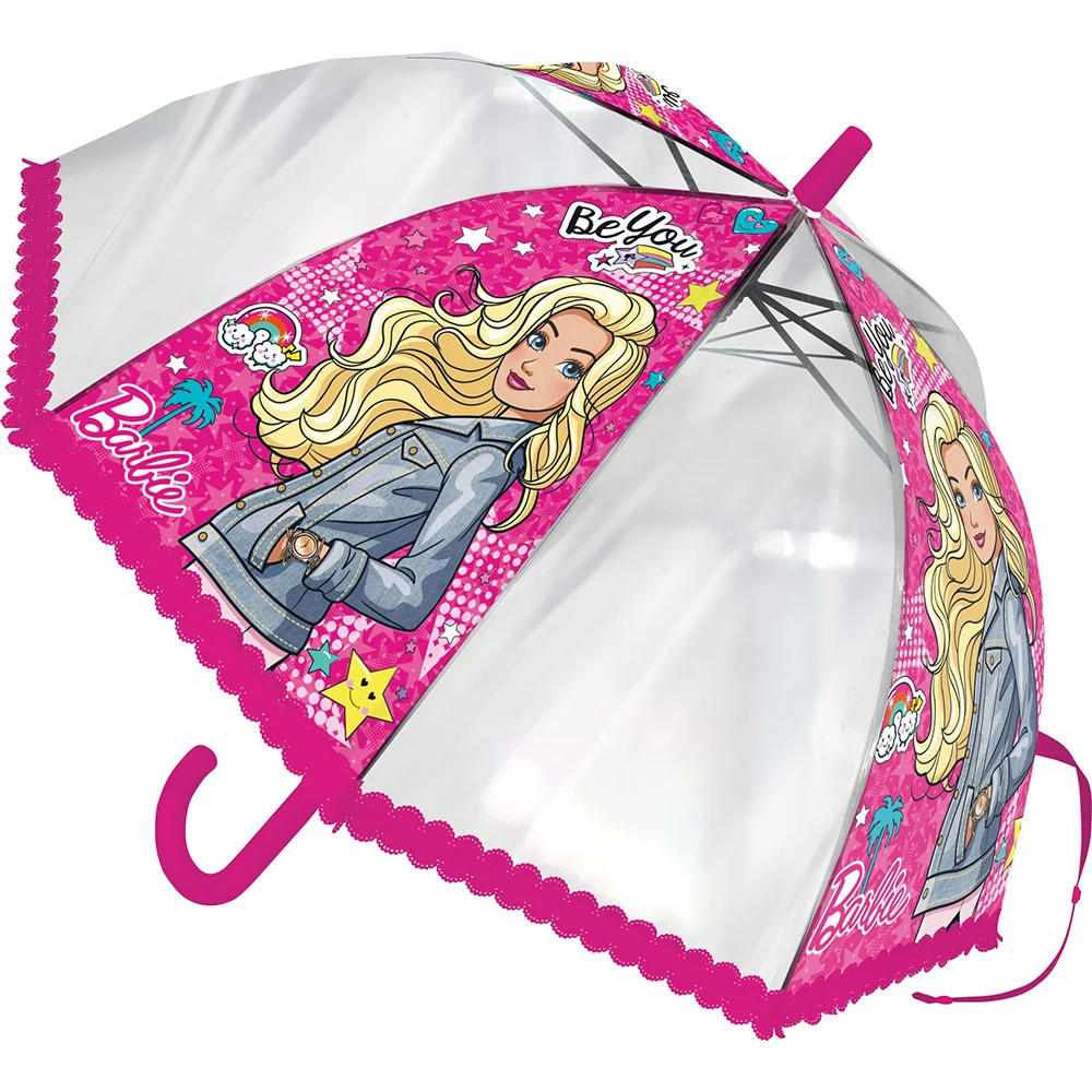 Розовый Зонт-трость Barbie детский - Цвет: Розовый