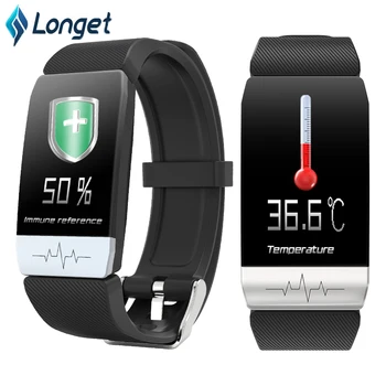 

LOGNET New T1 Smart Watch Body Temperature Measure Blood Pressure Monitor Heart Rate Smart bracelet sport fitness tracker