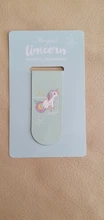 (4 unids/lote) lindo unicornio marcador con imán de dibujos animados papelería creativo Mini Clip de libro carpeta