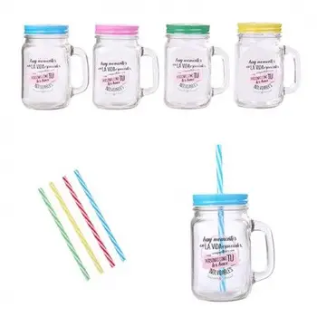 

Glass Jars with Cane frases Thanks de colores-Details and gifts for weddings, christening suits, communions, birthday and holiday.