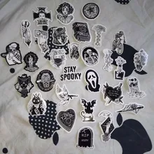 10/30/50 unids/pack genial blanco y negro Punk cráneo pegatinas skate guitarra equipaje portátil impermeable de PVC pegatina de Graffiti Juguetes