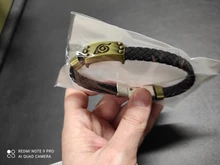 HEYu-pulsera trenzada de cuero con personaje de dibujos animados, brazalete de aleación, joyería para disfraz