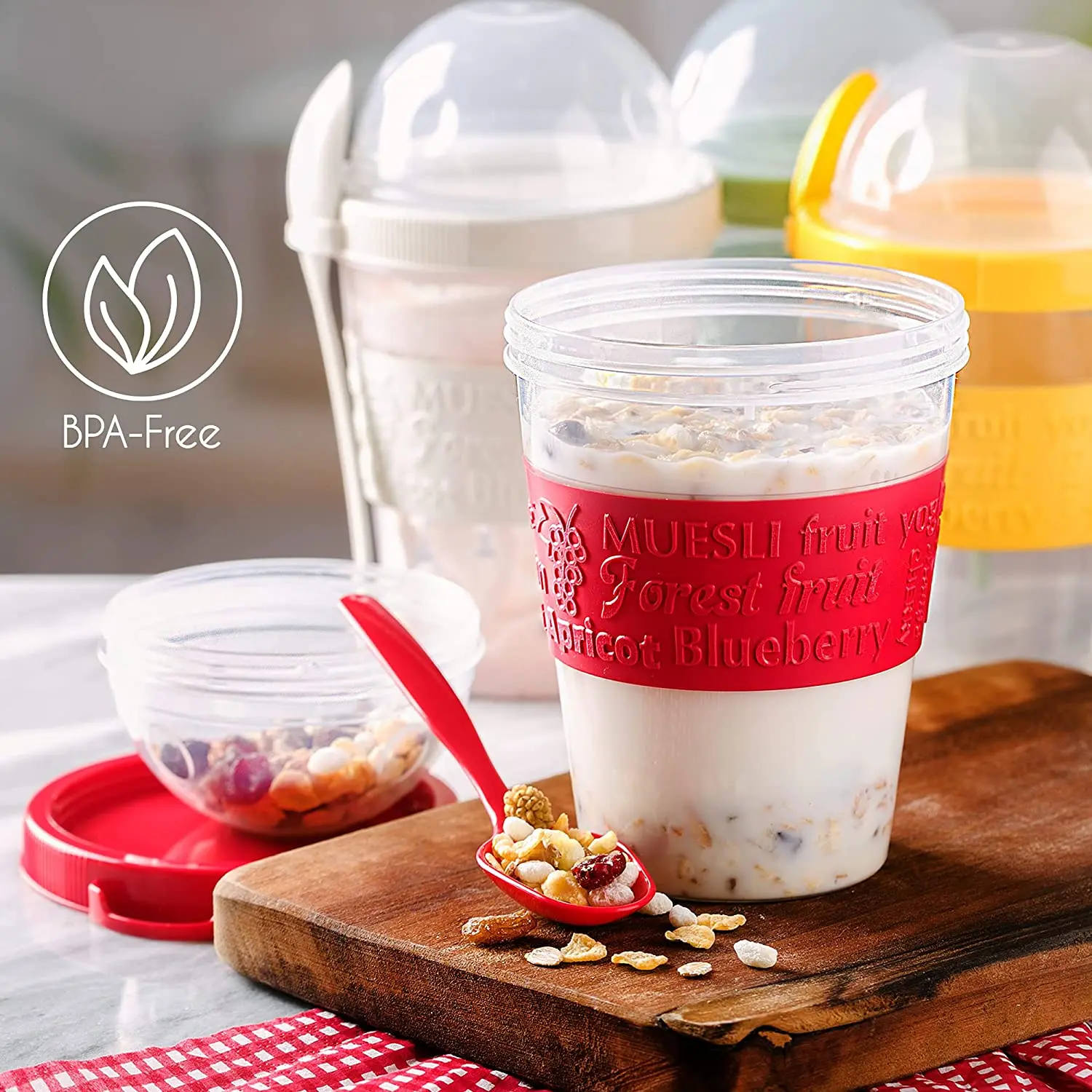 Yogurt Parfait Cup Meal Container Jars With Topping Compartment For Cereal  Travel Container Kitchen Meal Cup With Lids For - AliExpress