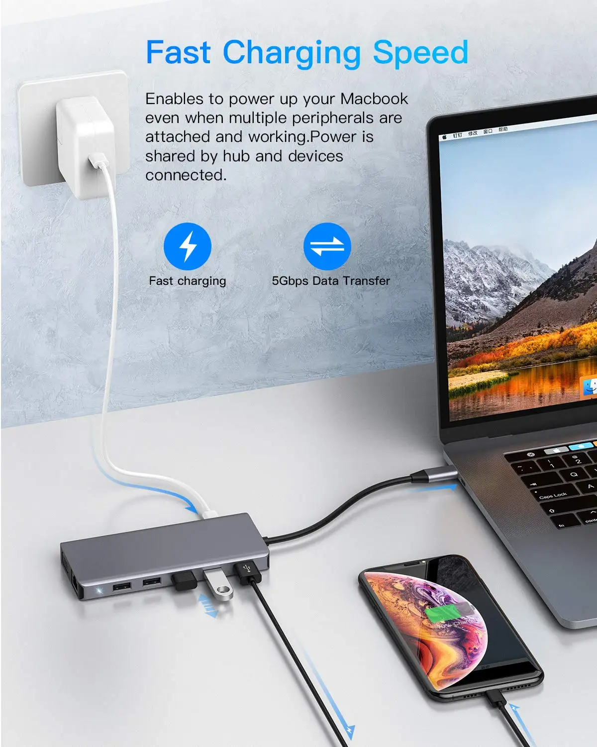 IREALTHINK usb type-C адаптер 13 в 1 концентратор HDMI адаптер usb c концентратор Macbook Pro Аксессуары док-разветвитель usb-хаб type c