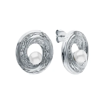 

Silver earrings with imitation pearls sunlight sample 925