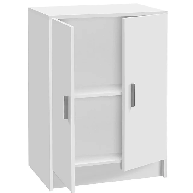 Mueble Armario Multiusos bajo 2 Puertas, Color Blanco, Medidas: 80 x 59 x  37 cm. Mueble