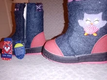 Shoes Boots Girls Childrens Mmnun Winter Wool for with Owl Warm ML9439 Size-23-32