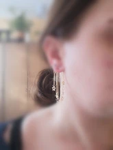 Tassel Earrings Hanging Star American Women European Exaggerated Temperament Six-Pointed