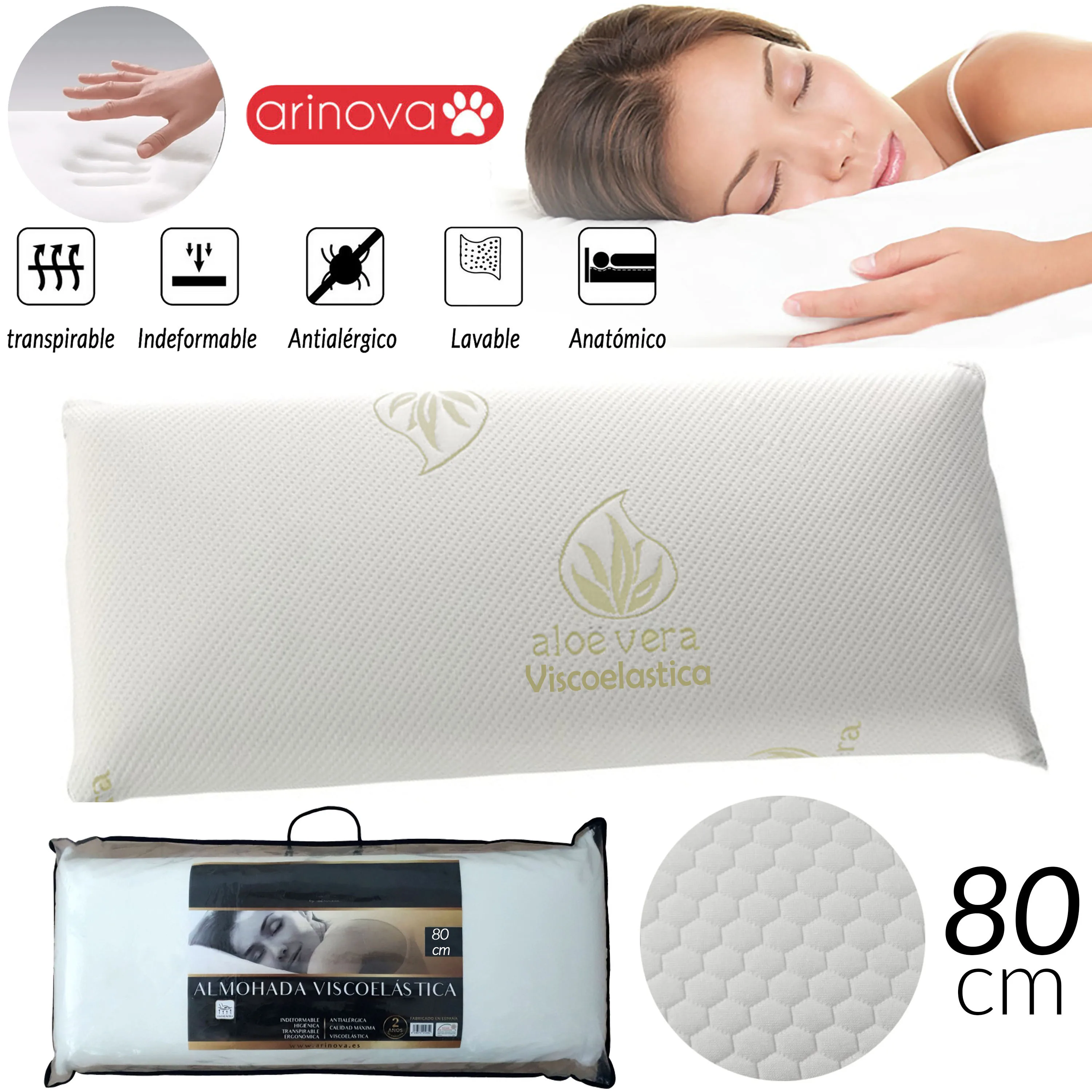 Aloe vera viscoelastic pillow with copos-Visco 150cm - AliExpress