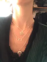 Colgante Retro con forma de Luna y mapa del mundo para mujer, collar de oro multicapa, colgante para fiesta, accesorios de joyería