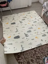 Estera de juego infantil brillante para bebés, 200cm x 180cm x 1cm, almohadilla plegable para gatear, XPE, para el hogar, exteriores, juego de rompecabezas impermeable