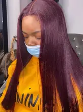 30 pulgadas de largo recto Borgoña 99J rojo peluca con malla Frontal brasileño profundo Full Hd transparente Frontal de encaje pelucas de cabello humano PrePlucked