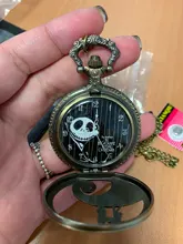 Reloj de bolsillo de plata/Negro/bronce para Navidad, película de Jack skeleton, Tim