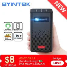 BYINTEK P20 Mini Portable Pico Smart Android Wifi Screenless TV lAsEr LED DLP Projector for Mobile Smartphone 1080P 4K Cinema