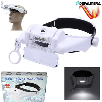 

DEPALMERA | WATCHMAKER MAGNIFIER professional with LED light, free shipping hand Magnifying glass with light, ELECTRONICS 3 LENS adjustable 1,5 to 11,5x