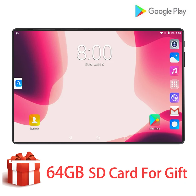 

New 10 Inch tablets Android 9.0 MTK Octa Core 6GB RAM 128GB ROM 3G 4G LTE Wifi GPS Phone call Glass Screen 10.1 Tablet pc