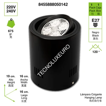 

SUPERFICIE REDONDA DE TECHO E27 COLOR NEGRO PARA BOMBILLA PAR30