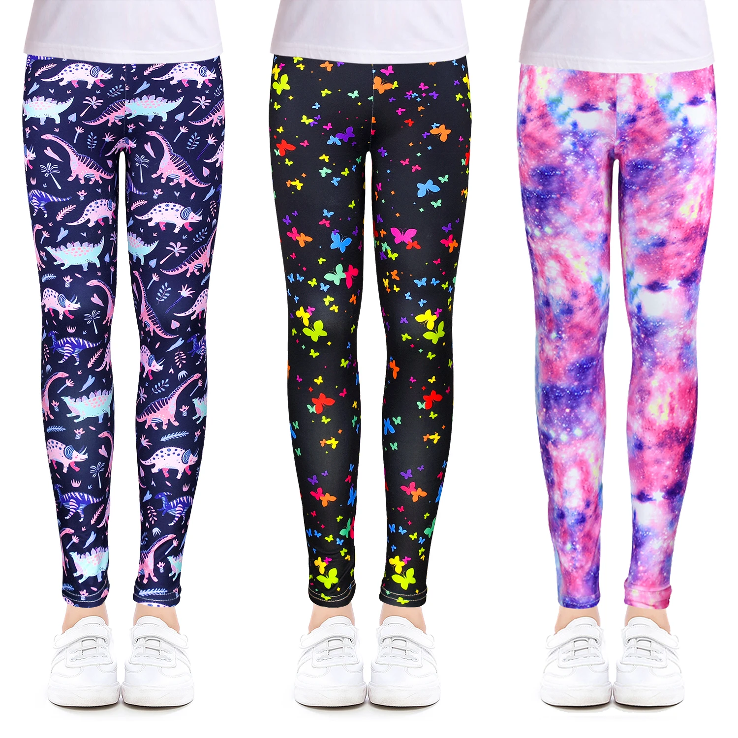 Girl Leggings Girls Leggings For Outdoor Travel Clothes Girls Pants Student Casual Wear Customizable Stylish Computer Printing For 4-13 Years