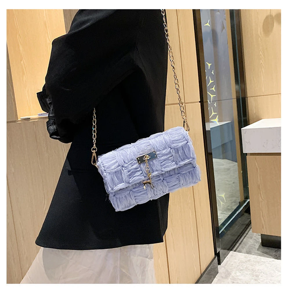 2022 New DIY Handmade Chain Woven Plastic Mesh Belt Fawn Chain Buckle Sewing Needle Embroidery Craft Bag Gift For Girlfriend