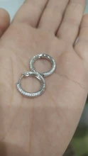 Hoop-Earrings Jewelry Ear-Hoops Wedding-Engagement 925-Sterling-Silver Bamoer Women Luxury