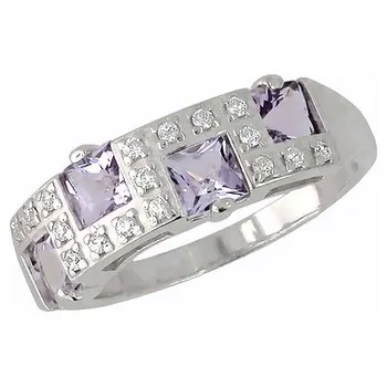 

Sokolov ring with 4 amethyst, 17 cubic zirconia 925 sterling silver