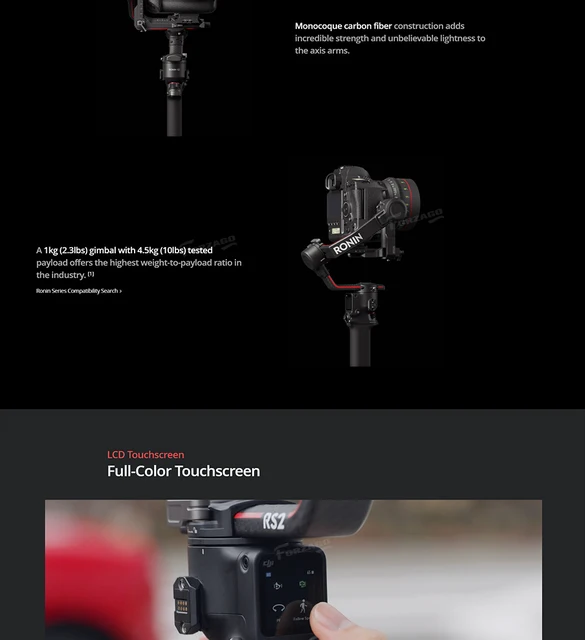 DJI RS3, RS2 et RSC2  Stabilisateurs DSLR et Mirrorless DJI