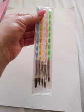 5Pcs Nail Art Brush Tools Set Acrílico UV Gel Builder Pintura Dibujo Pinceles Bolígrafos Herramienta de Empuje de Cutículas Colorido