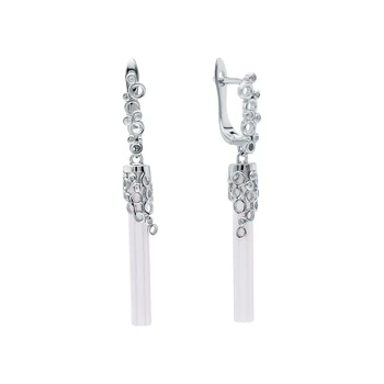 

Silver earrings with ceramics and cubic zirconia sunlight sample 925