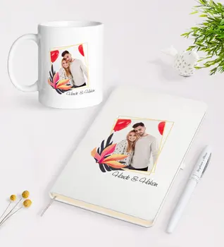 

Personalized Is Photo White Notebook Pen and Mug Seti-27