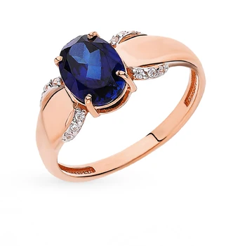 

Gold ring with sapphires and cubic zirconia sunlight sample 585