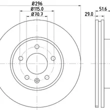 Диск тормозной вентилируемый HELLA 8DD355114401