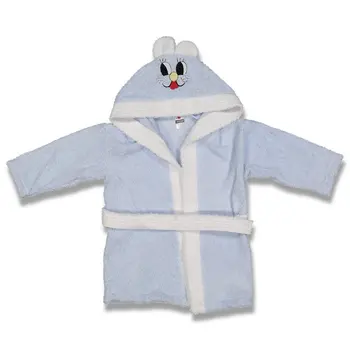 

Rabbit Figured Hooded Blue Baby Boy Robe