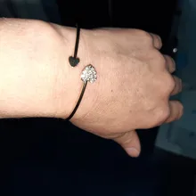 Pulsera ajustable con doble lazo de corazón para Mujer, brazalete con apertura de cristal, joyería, 7g, 2020