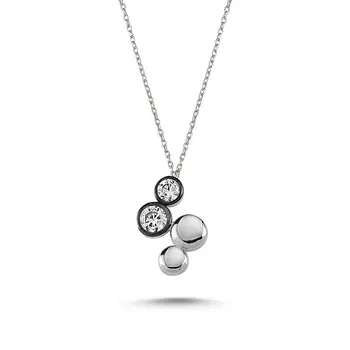 

Angemiel 925 Sterling Silver Zircon Necklace-Rhodium Plated