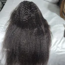 30 pulgadas recto rizado medio malla con división peluca 180% densidad brasileño cabello humano Pre arrancado con el pelo del bebé Remy sin costuras para las mujeres