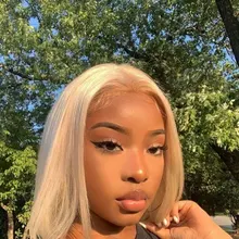 Vallbest-mechones de cabello liso 613 rubio con cierre, extensiones de cabello humano mechones malasio con cierre de encaje, pelo Remy para bebé