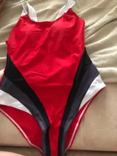 Competition Swimwear Bathing-Suits Patchwork Riseado Racerback Sports Women 