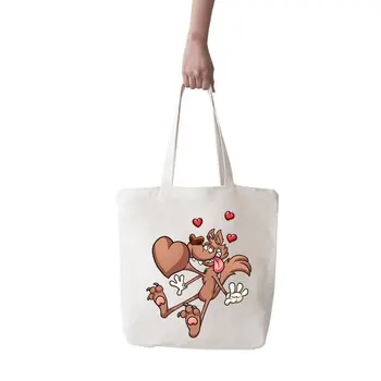 

Angemiel Bag Large Love Dog Shopping Beach Tote Bag