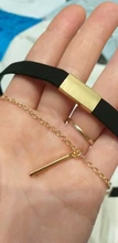 XIYANIKE-gargantilla de terciopelo negro para mujer, collar con cadena dorada, gargantilla de barra para mujer, collar para mujer, Gargantilla ras du cou N664