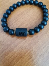 Abalorios de piedra negra para Hombre y mujer, pulsera con constelación de 12, para parejas, Moda Masculina