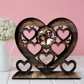 

Personalized Heart Design Wooden Trinket Table Clock-1
