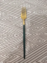 Fork-Set Dinnerware-Spoon Flatware Chopsticks Stainless-Steel Gold Kids Green Fruit 1