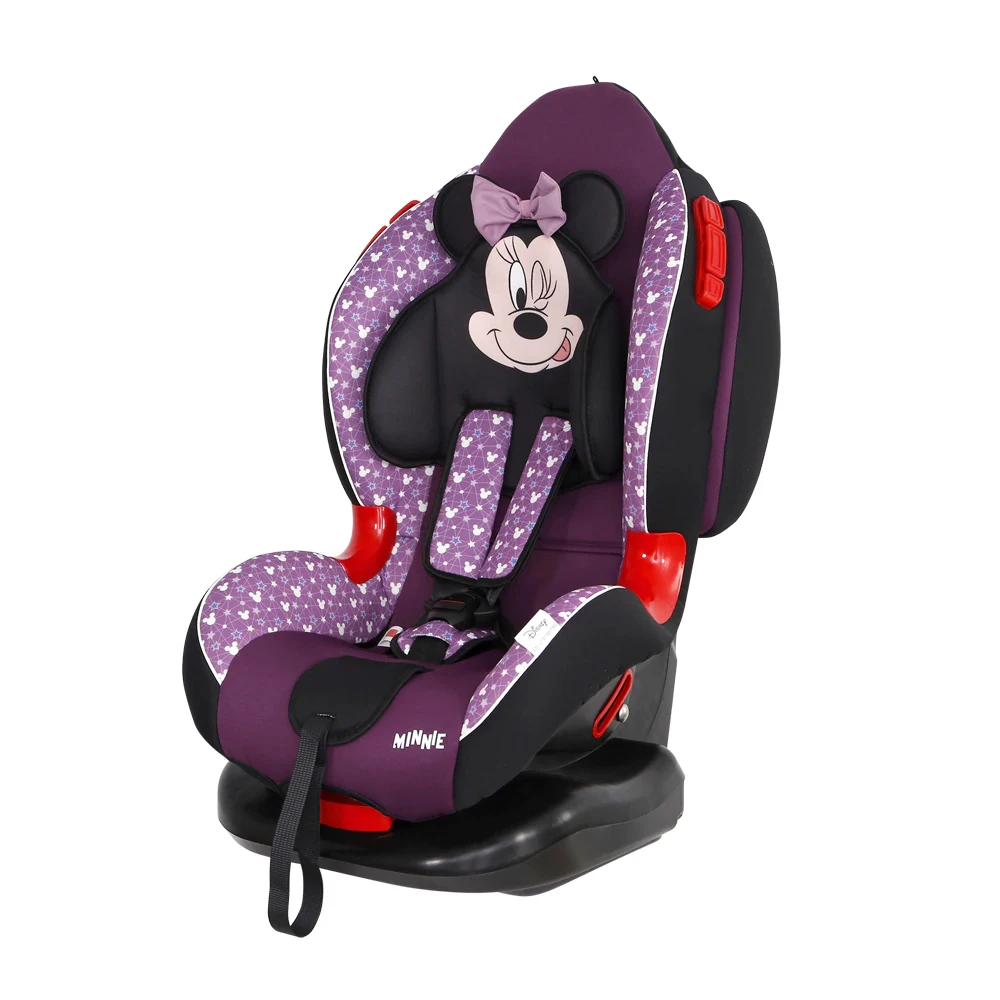 Детское автокресло SIGER серия Кокон ISOFIX Disney Минни Маус звезды, фиолетовый