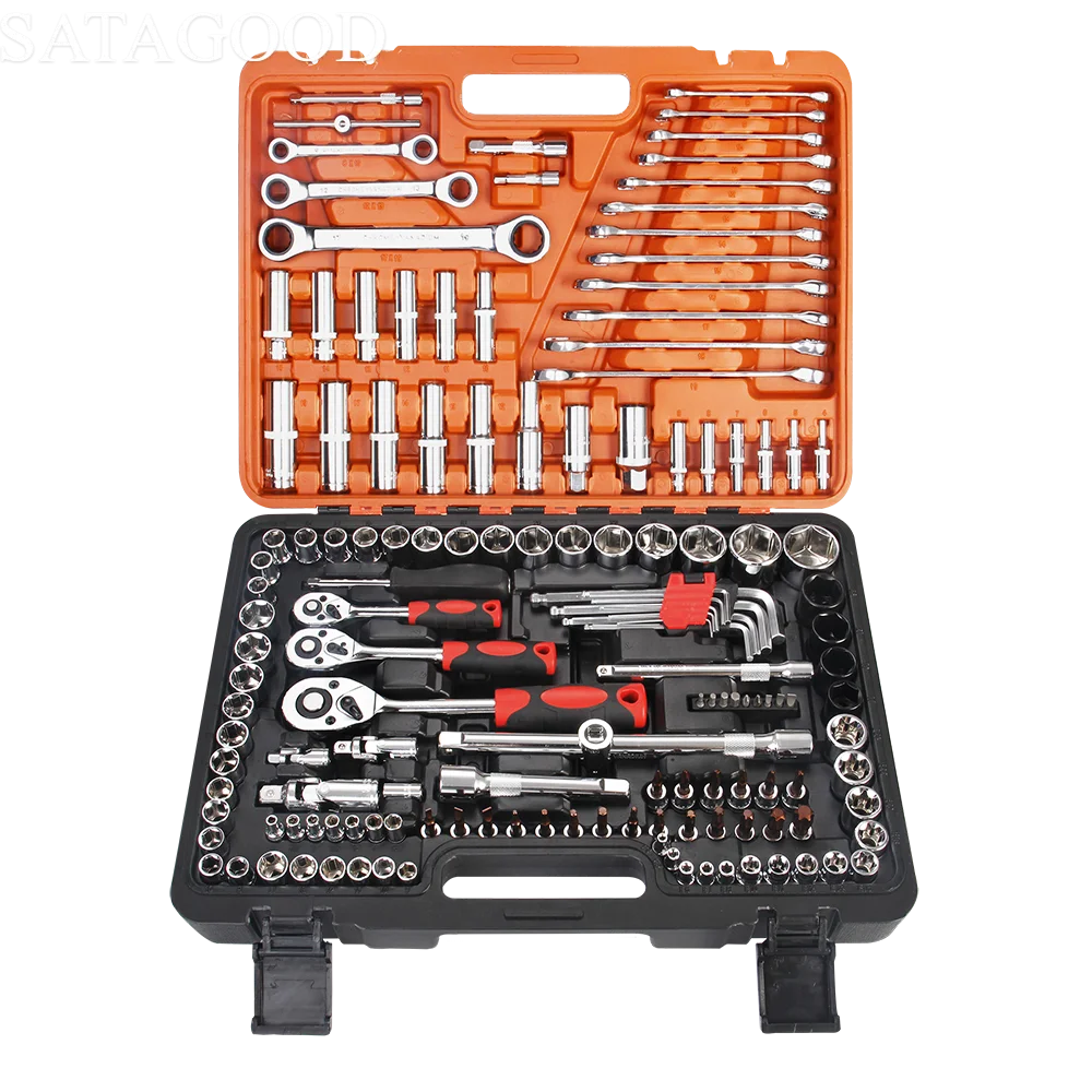 

SATAGOOD Tool kit 150 items Tools Hand tool kit auto repair tool hand tool car tool tool kit for car auto tool head set tool set