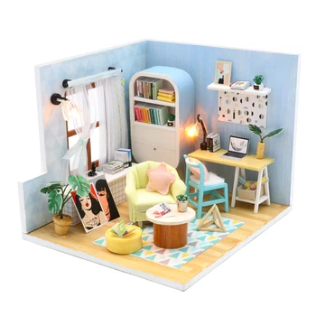 

DIY House interior designer assembled model in retro style s903 hobby day house for assembly with own hands