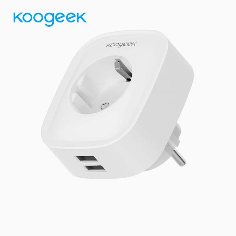 

Koogeek Wireless Smart Plug Smart Wifi Socket EU plug with 2 USB Port Remote and Voice Control For Amazon Alexa Google Assistant