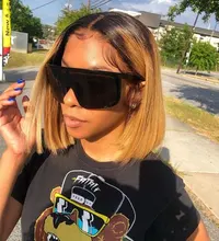 Peluca con malla Frontal de pelo lacio sintético Zesen 13*4 pelucas de Color degradado y Color verde peluca Frontal de encaje para mujer