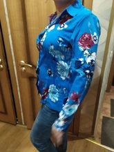 Blouse Shirt Work-Wear Turn-Down-Collar Casual Tops Long-Sleeve Chiffon Elegant Plus-Size