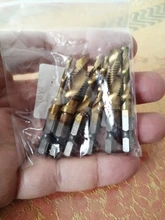 Taladro titanio plateado caña hexagonal HSS rosca de tornillo broca métrica taladro Bits máquina para tornillos compuesto M3 M4 M5 M6 M8 M10 herramientas de mano